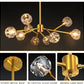 Sputnik Chandeliers for Dining Room Light Fixture over Table, Modern Crystal Chandeliers, 9 Lights Gold Lighting Fixtures for Living Room Bedroom Kitchen Island