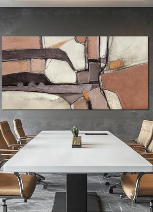 Large Framed Grey Abstract Canvas Art for Living Room, Bedroom, and Office - 24" x 48