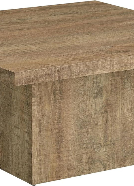 Zetta Square Cocktail Coffee Table in Rustic Farmhouse Mango Brown - Eco-Friendly Engineered Wood Laminate by Home Furnishings