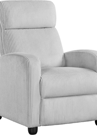 Premium PU Leather Recliner Chair with Lumbar Support, Overstuffed High-Density Foam & Pocket Springs - Push Back Recliner Armchair for Home Theater and Living Room