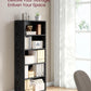 CUSTOS Collection - Bookshelf, 5-Tier Bookcase, Book Shelf, Open Storage Shelf, 9.4 X 23.6 X 52.8 Inches, for Living Room, Home Office, Dinning Room, Ebony Black ULBC165T56