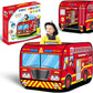 Pop up Play Tent for Kids - My First Foldable Indoor & Outdoor Playhouse Vehicle Toys for Toddlers, Boys and Girls (Fire Truck)