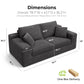 78" Loveseat Sofa in a Box, Cloud Boneless Couch with Comfy Deep Seat, No Assembly Required, Modern Upholstered Corduroy Sofa for Living Room, Apartment, Home Office, Dark Grey