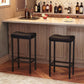 Bar Stools, Set of 2 Bar Chairs, Counter Height Stools, Saddle Barstools with Curved Surface, 24.8 Inches, 2.4" Thick Upholstery, for Kitchen, Dining Room, Cafe Black BB10BY01