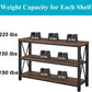 Rustic Console Table behind Couch, Industrial Entryway Table with Shelves, Farmhouse 3 Tier Sofa Tables for Living Room, Entry, Hallway (47 Inch, Rustic Oak)