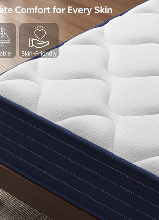 12-Inch Queen Mattress with Pocket Springs and Memory Foam, Medium Firmness, Motion Isolation, CertiPUR-US Certified, Conveniently Delivered in a Box