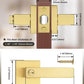 10 Pack Heavy Duty Gold Square Privacy Interior Door Levers, Satin Brass Finish, Bedroom and Bathroom Door Handles Keyless Bed/Bath Lockset