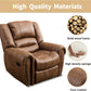 Leather Recliner Chair, Classic and Traditional Manual Recliner Chair with Comfortable Arms and Back Single Sofa for Living Room, Nut Brown