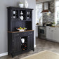 Buffet of Buffets Black Storage Hutch with Wood Top
