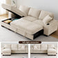 99" Convertible Sleeper Sofa Bed,L Shaped with Storage Chaise Pull Out Couch for Living Room,Usb and Type-C,Removable Washable Chenille Covers (Beige)