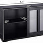Kitchen Stackable Storage Cabinet with Height Adjustable Shelves & Glass Sliding Doors, Cupboard Server Buffet Console Sideboard, Black