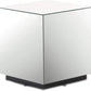 Premium Tempered Glass Side Table - Luxury Nightstand & Bedside Table for Bedroom or Living Room - High Gloss End Table in Mirror Finish - Sleek Cube Design with Fingerprint Resistant Glass