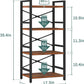 4 Tier Bookshelf - Small Book Shelf Industrial Bookcase, Narrow Book Case Book Storage Organizer for Cd/Movie/Book, Bookshelves for Bedroom Office Living Room Berry Brown