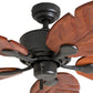 Ceiling Fans Willow View, 52 Inch Tropical Indoor Ceiling Fan with No Light, Pull Chain, Three Mounting Options, Hand Carved Wooden Leaf Blades - 50501-01 (Bronze)