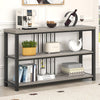 Console Tables for Entryway, Sofa Table with 3 Tier Storage for Living Room Hallway Foyer behind Couch, Rustic Light Grey