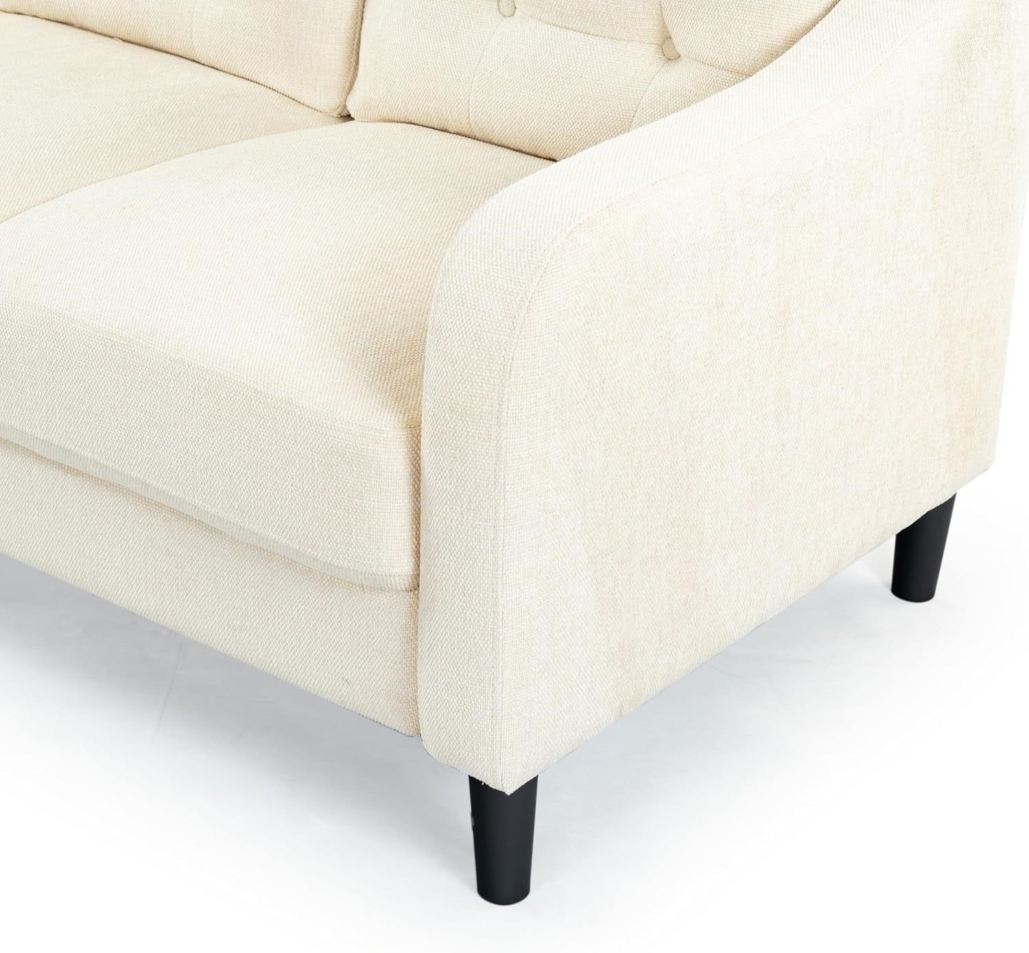 Couture Furniture Collection Nathaniel Cream Tufted 3-Seater Sofa