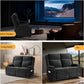 Loveseat Recliner Sofa, Double Recliner Loveseat with Adjustable Footrest & Cup Holder, Wall Hugger Sofa for Living Room & Home Theater & Rv(Black)