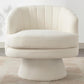 Swivel Accent Chair with Armrest, Modern 360 Degree Swivel Barrel Chair with Curve Back and Soft Cushion,Comfy round Sherpa Teddy Armchair Single Sofa for Living Room,Bedroom,Waiting Room,Beige