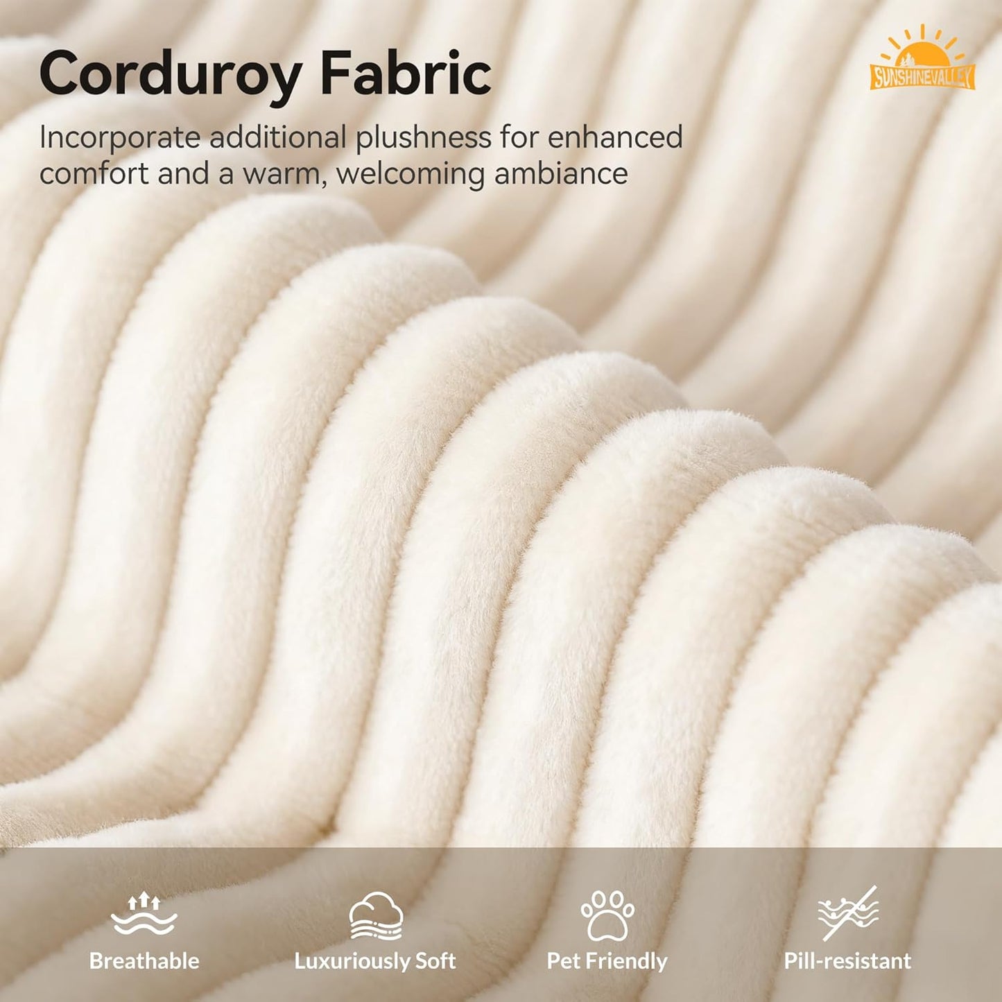 87.5'' Oversized Loveseat Couch and Chair Set, 3-Seat Corduroy Modern Modular Cloud Sofa with Pillow, 2 Piece Living Room Deep Sectional Sofa Furniture Set for Apartment, Beige