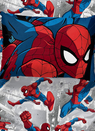 Marvel Spider-Man Burst 4-Piece Twin Bed Set - Reversible Comforter and Sheet Set - Super Soft, Fade-Resistant Microfiber - Official Marvel Merchandise