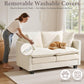 50 Inch Loveseat Sofa | Comfy Small Couch for Bedroom, Living Room, Office | Mini 2 Seater Sofa in a Box | Deep Seat with Double Layer Upholstered Cushion, Removable Cover, Chenille Fabric | Beige