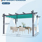 10 X 13 Ft Aluminum Pergola, Outdoor Metal Gazebo with Adjustable Canopy, Reinforced Frame Outdoor Shelter for Backyard Patio Garden Deck - Blue with Curtains Mosquito Netting