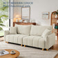 Sleeper Sof Bed Convertible Couch with Storge in Chenille Fbric Loveset for Living Room prtment nd Smll Spces(Crem)