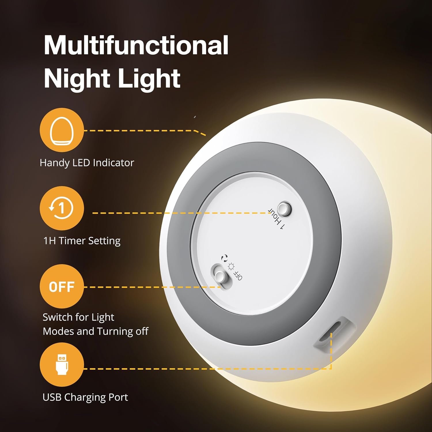 Night Light for Kids, Baby Night Light with 7 Colors Changing Mode & Stepless Dimming, Nursery Night Light BPA Free,Rechargeable Egg Night Light for Breastfeeding 1H Timer & Touch Control