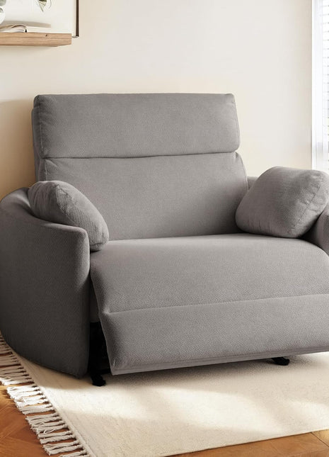 Mochi Pro 54" Zero Wall Power Recliner for Big and Tall Individuals, Oversized Electric Recliner Chair with Anti-Pinch Feature, USB & Type-C Ports, Wide Sofa for Living Room and Bedroom, Chenille Grey