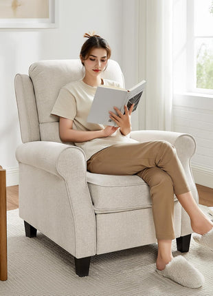Oversized Modern Recliner Chair for Living Room and Home Theater with Upholstered Push Back and Lumbar Support, Ideal for Bedrooms, Reading Nooks, and Offices