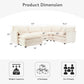 113'' Modular Sectional Cloud Couch, 5 Seater Corner Sofa Big Comfy Corduroy Oversized L Shaped Couch with 2 Pillows, Chaise, Ottoman, Deep Seat Sectional Couches for Living Room Office, Beige