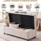 50" Storage Ottoman Bench, Tufted Ottoman with Storage for Living Room, Large End of Bed Ottomans, Modern Entryway Benchs, Window & Bedroom Benches for Foot of Bed (Beige)