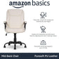Classic Puresoft PU Padded Mid-Back Height Adjustable Office Computer Desk Chair with Armrest, 26"D X 23.75"W X 42"H, Cream