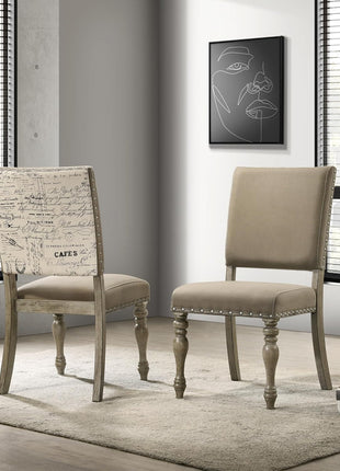 Birmingham 8-Piece Dining Set: Extendable Table with 4 Side Chairs, 2 Armchairs, and Nailhead Bench in Driftwood Finish