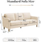 80" Chenille Sofa, 3 Seater Couch, Mid Century Modern Couches with Solid Wood Legs for Living Room & Bedroom, Beige