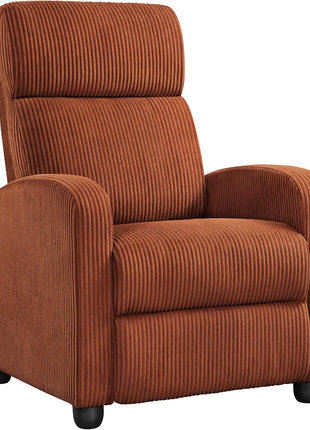 Premium PU Leather Recliner Chair with Lumbar Support, Overstuffed High-Density Foam & Pocket Springs - Push Back Recliner Armchair for Home Theater and Living Room