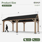 12' X 20' Outdoor Wood Gazebo, Hardtop Gazebo Permanent Wooden Pavilion with Galvanized Steel Gable Roof, for Patio, Garden, Deck, Cedar Wood