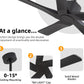 48" DC Ceiling Fan No Light - 5 Carved Solid Wood Blades, 6-Speed Reversible DC Motor, Ceiling Fan without Lights for Living Room Bedroom Kitchen Patio, Indoor and Outdoor, Matte Black