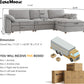 Oversized L Shape Sectional Modular Sofa,Wide Deep Seat Sectional Sofa,Fsc Certified Comfortable Chenille Grey Cloud Modular Sofa