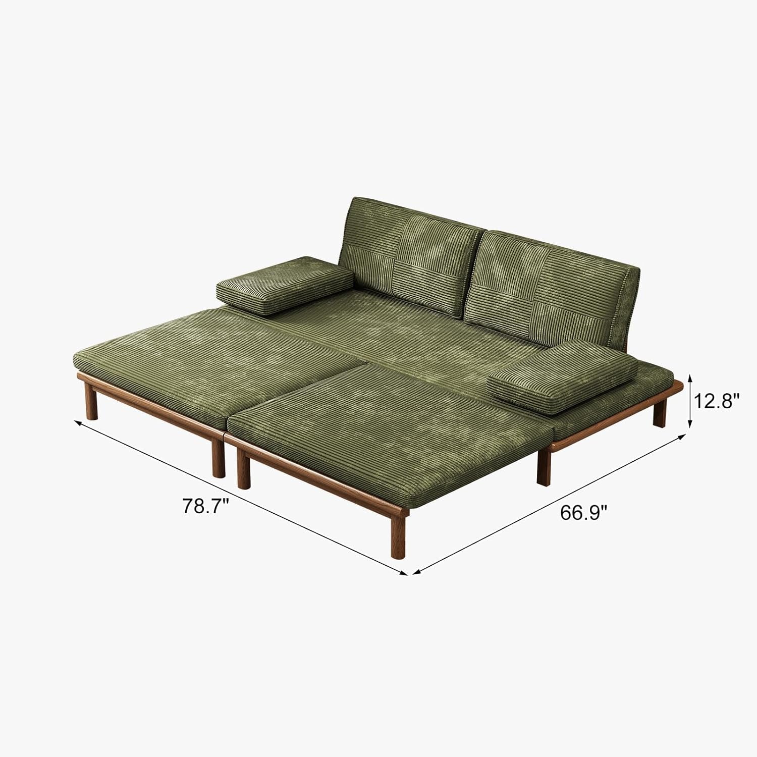 78.7" Sof Bed, Sleeper Pull Out Couch, Modern Couch Convertible Modern Futon for Living Room/prtment/Bedroom, Modulr Design Sof,Full Solid Wood Frme