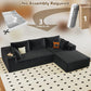 96" Modular Sectional Couch, Boneless L Shaped Cloud Sofa with Chaise Lounge, Corduroy Upholstered Couches Memory Foam Deep Seat, No Assembly Required, Ideal for Living Room(Black, Right Facing)