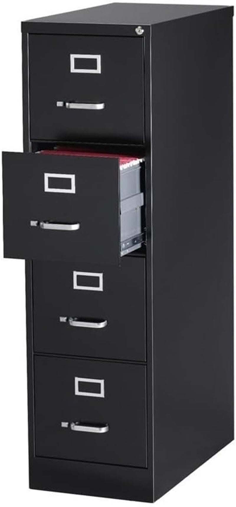 4 Drawers 52" Vertical Black Metal Filing Cabinet Lockable Pre-Assembled Stationary Letter Size for Home, Office