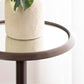 Sanzo Modern Pedestal Drink Table; 10 X 10 X 23; Antique Bronze; Decorative End Table with Mirrored Tabletop for Use as Small Plant Stand or Cute Martini Table