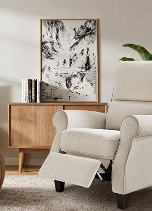 Oversized Modern Recliner Chair for Living Room and Home Theater with Upholstered Push Back and Lumbar Support, Ideal for Bedrooms, Reading Nooks, and Offices