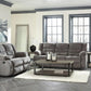 Tulen Modern Manual Pull Tab Reclining Sofa, Dark Gray