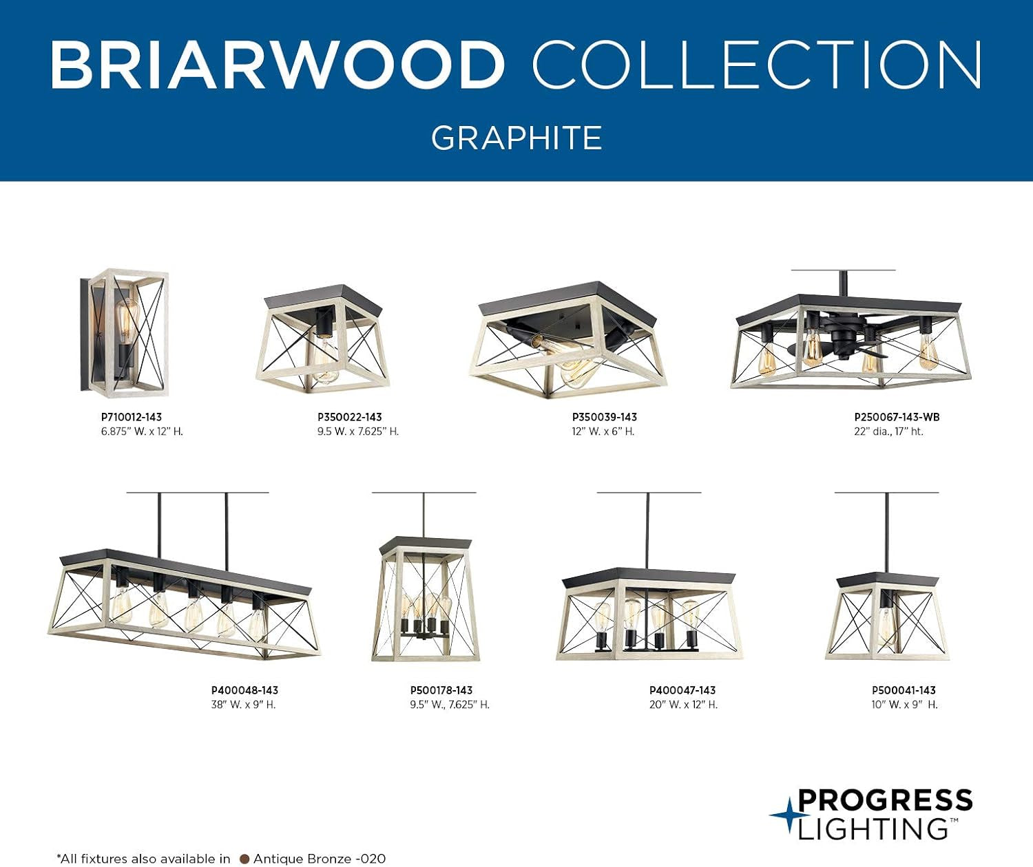 Briarwood Collection 2-Light Ceiling Light, Flush Mount Ceiling Light Fixture for Interior Kitchen Lights, Hallway, Bedroom, Living Room, 12-Inch by 6-Inch, Graphite