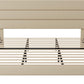 King Size Platform Bed Frame with Fabric Upholstered Headboard and Wooden Slats Support, Fully Upholstered Mattress Foundation/No Box Spring Needed/Easy Assembly, Beige