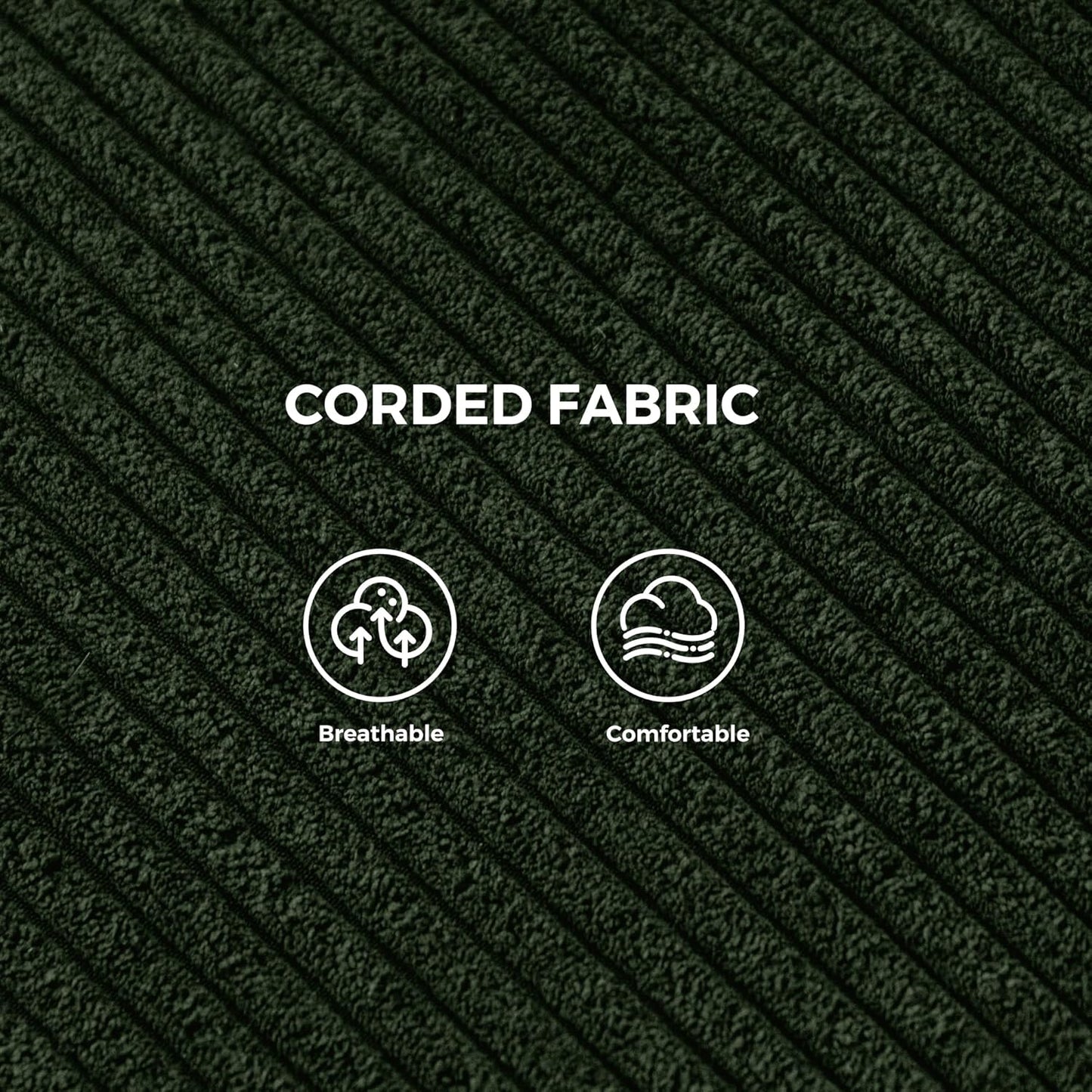 Modern Accent Chair, Comfy Living Room Chair with Metal Frame Wooden Armrest, Upholstered Armchair with Soft Cushion for Bedroom Balcony Lounge Reading Room, Dark Green