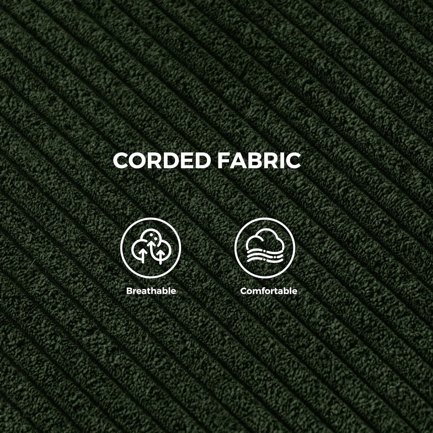 Modern Accent Chair, Comfy Living Room Chair with Metal Frame Wooden Armrest, Upholstered Armchair with Soft Cushion for Bedroom Balcony Lounge Reading Room, Dark Green