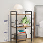 3-Tier Book Shelf - Wood & Metal Bookshelf with Handle & Adjustable Feet, Lightweight Bookcase for Living Room, Bedroom, Kitchen, Office or Dorm (16.5"×11.0"×28.1")
